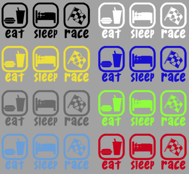 Aufkleber Eat sleep race